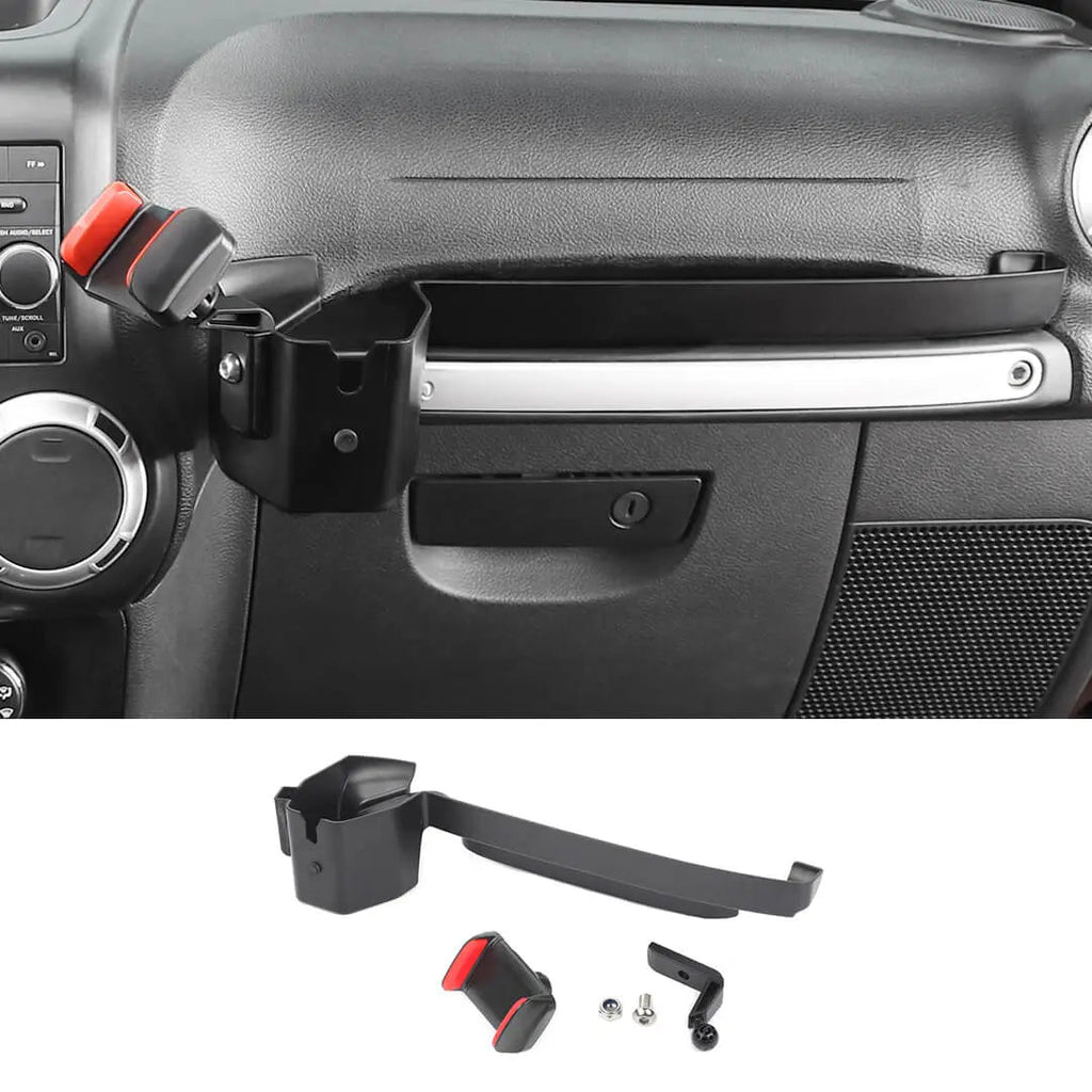 For 2011-2018 Jeep Wrangler JK Interior Co-pilot Handle Storage Box Mount Phone Holder