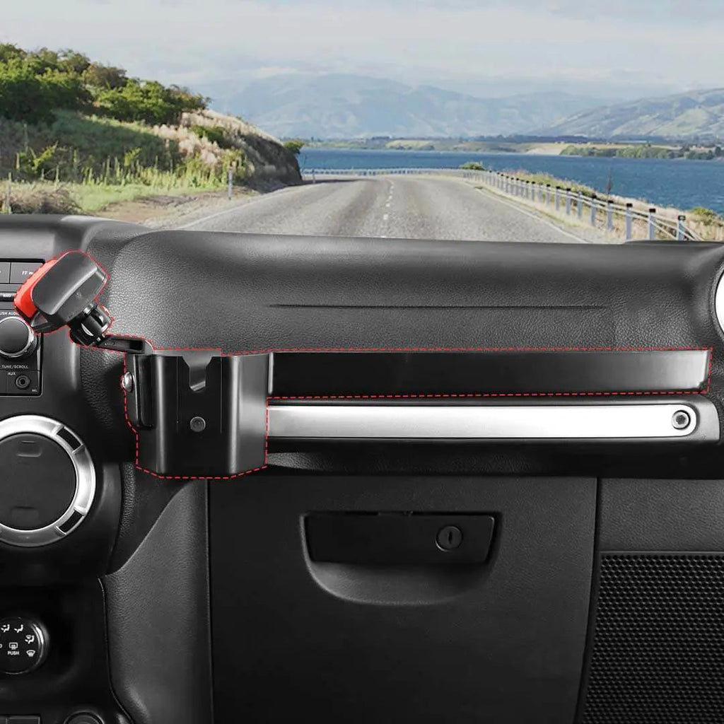 For 2011-2018 Jeep Wrangler JK Interior Co-pilot Handle Storage Box Mount Phone Holder