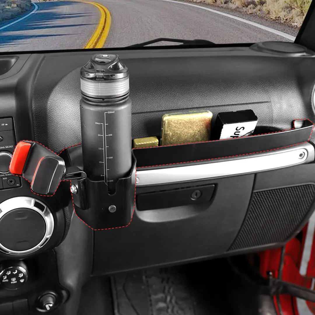 For 2011-2018 Jeep Wrangler JK Interior Co-pilot Handle Storage Box Mount Phone Holder