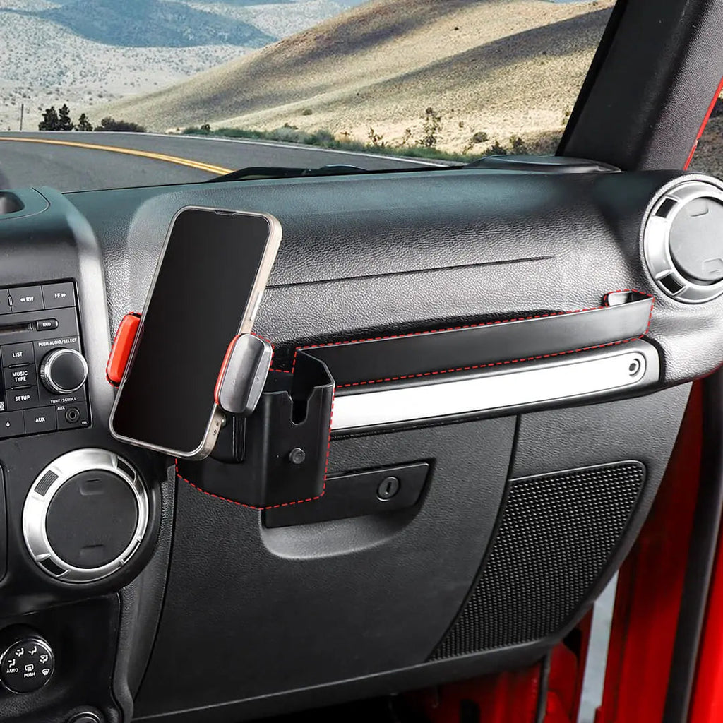 For 2011-2018 Jeep Wrangler JK Interior Co-pilot Handle Storage Box Mount Phone Holder