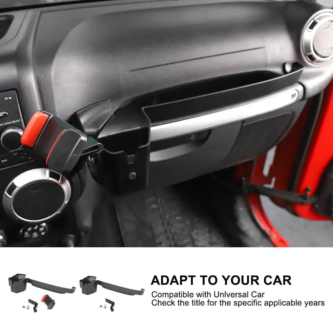 For 2011-2018 Jeep Wrangler JK Interior Co-pilot Handle Storage Box Mount Phone Holder