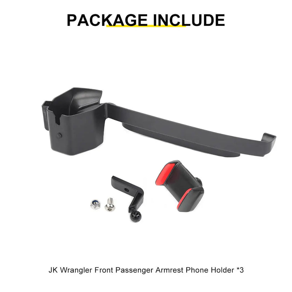 For 2011-2018 Jeep Wrangler JK Interior Co-pilot Handle Storage Box Mount Phone Holder