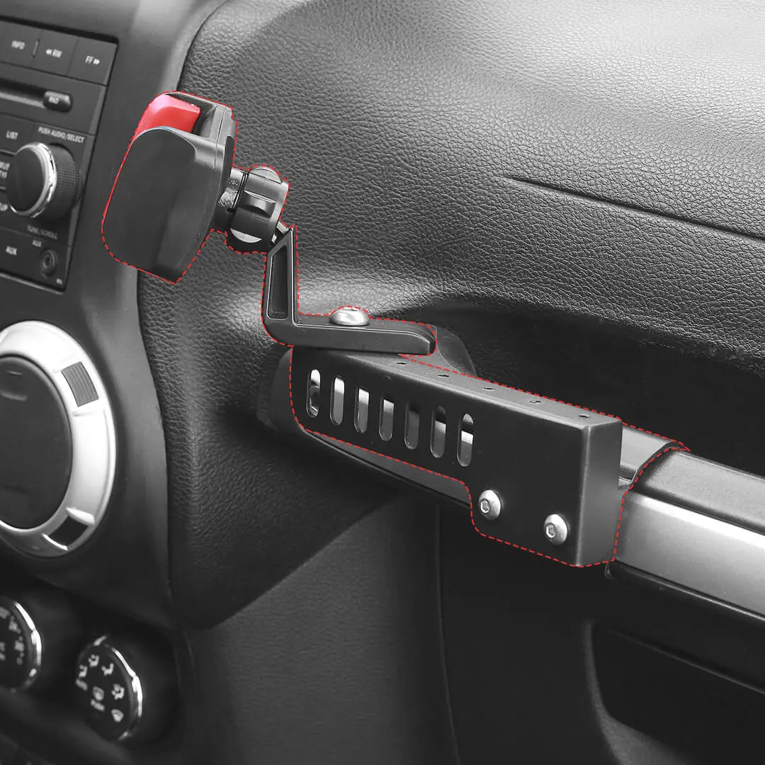 For 2011-2018 Jeep Wrangler JK Interior Copilot Armrest Handle Phone Holder Mount Stand