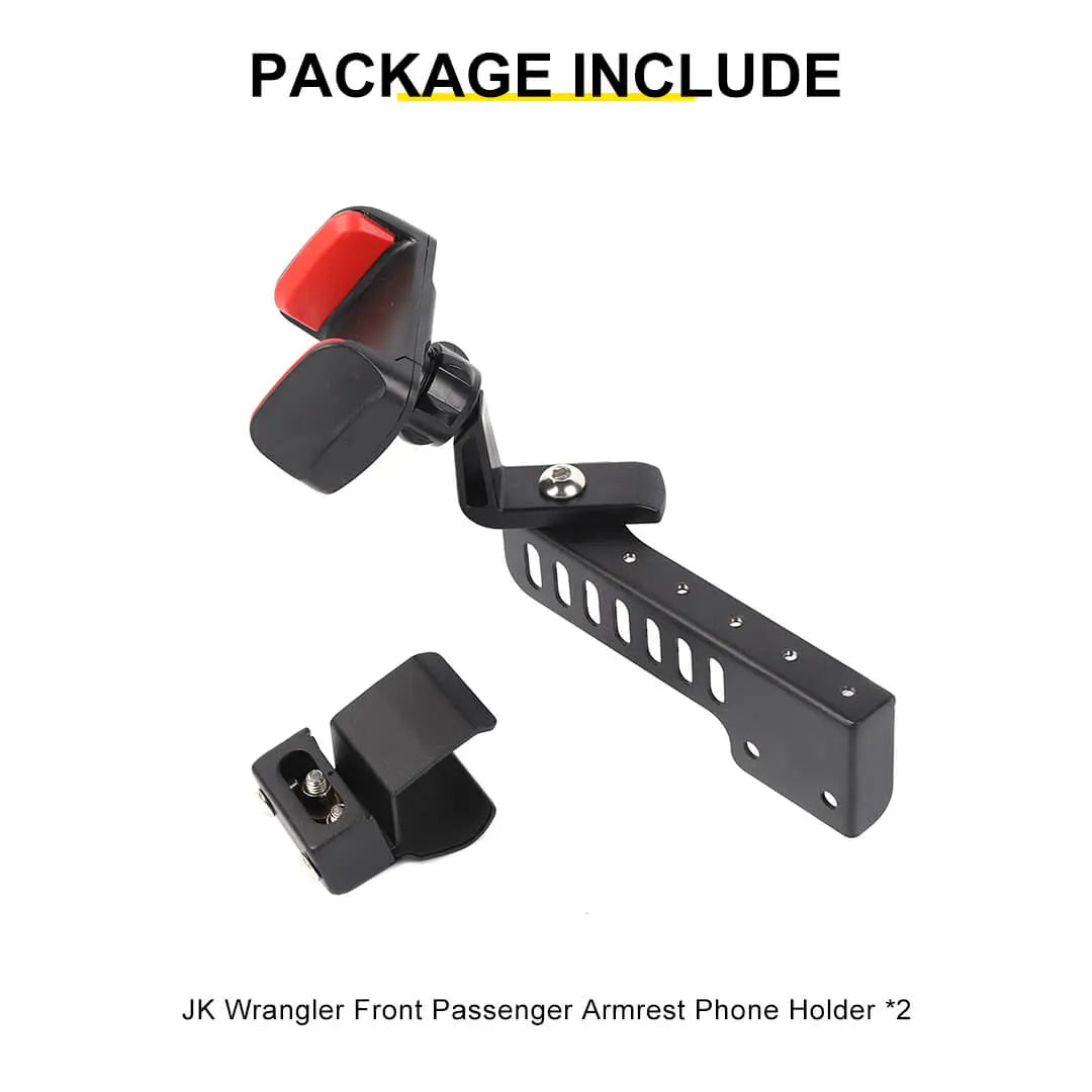 For 2011-2018 Jeep Wrangler JK Interior Copilot Armrest Handle Phone Holder Mount Stand