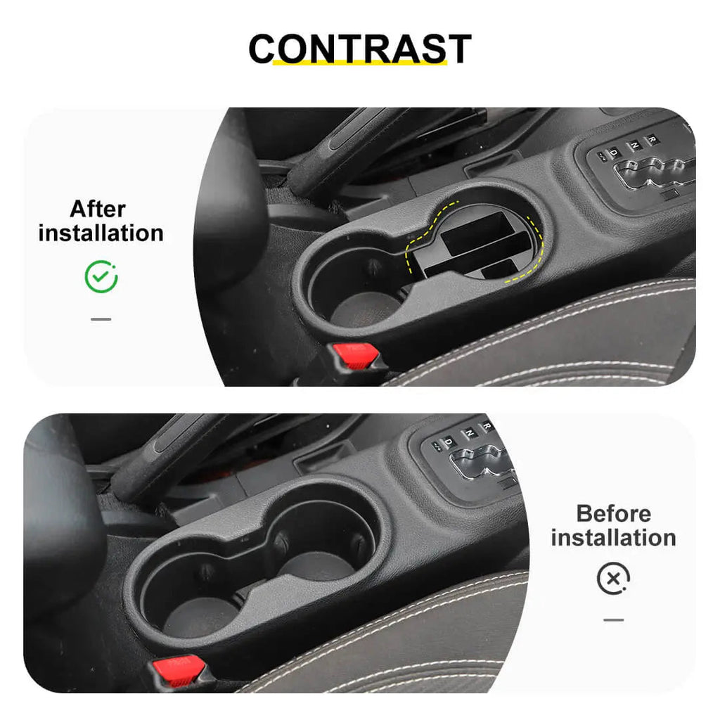 For 2011-2018 Jeep Wrangler JK Interior Multifunction Cup Holder Storage Box Accessories