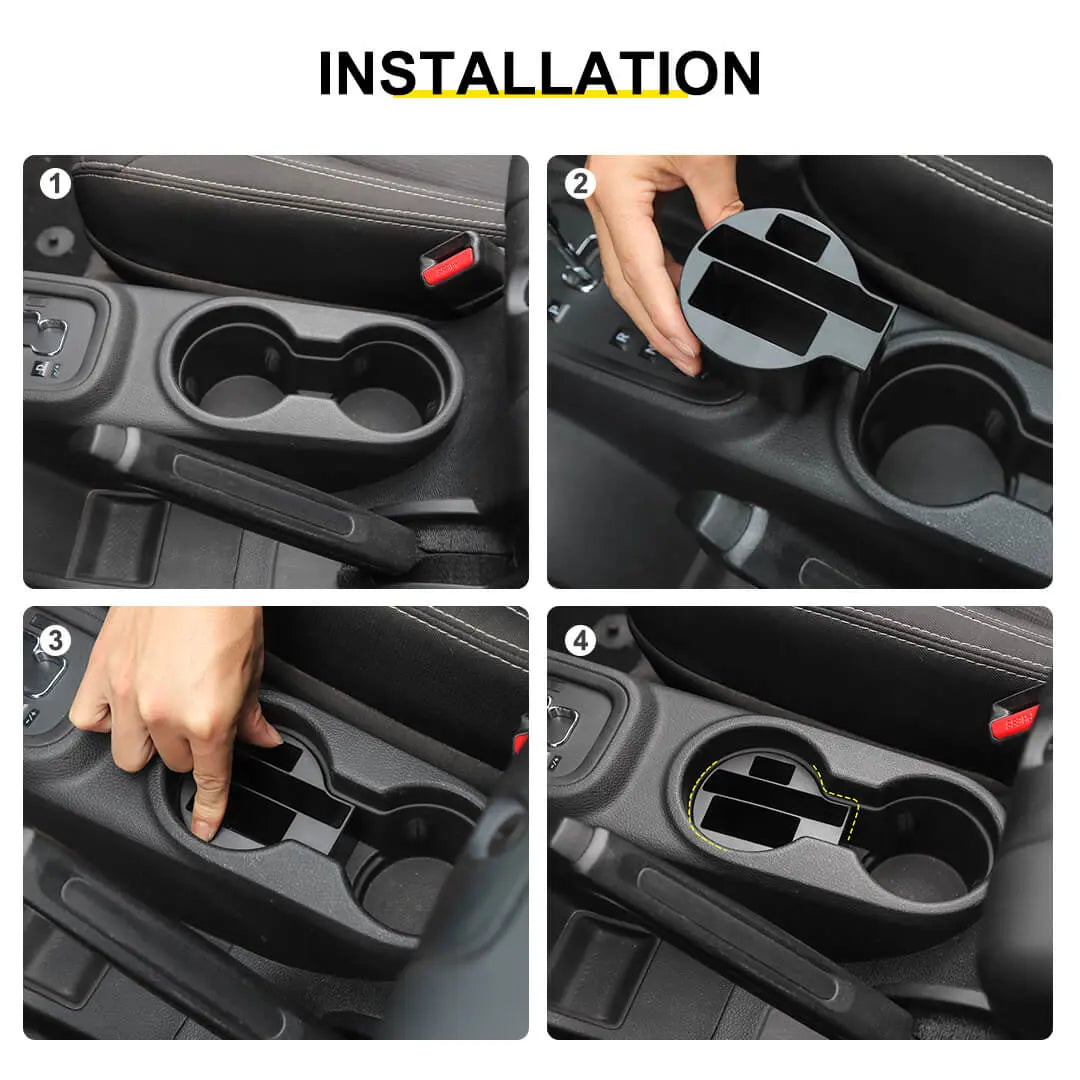 For 2011-2018 Jeep Wrangler JK Interior Multifunction Cup Holder Storage Box Accessories