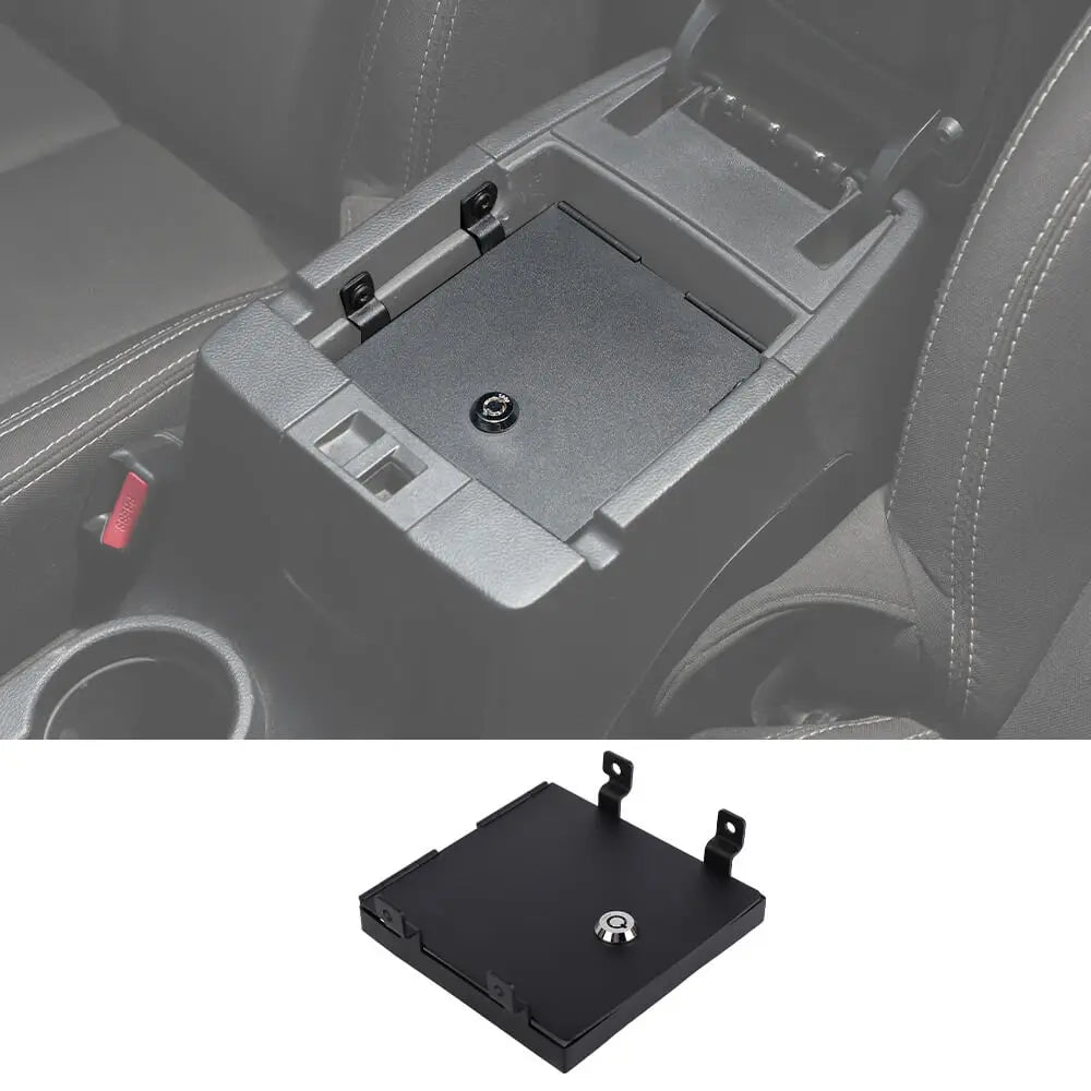 For 2011-2018 Jeep Wrangler JK Iron Center Console Armrest Box Safety Panel Cover Storage Case Lid with Lock Kit