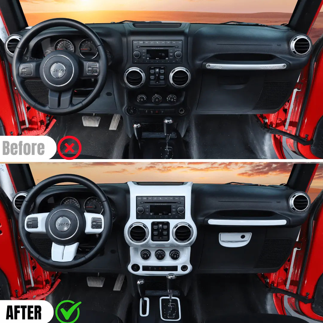For 2011-2018 Jeep Wrangler JK JKU 10pcs Interior Decoration Trim Cover Kit