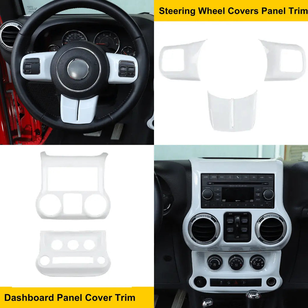 For 2011-2018 Jeep Wrangler JK JKU 10pcs Interior Decoration Trim Cover Kit
