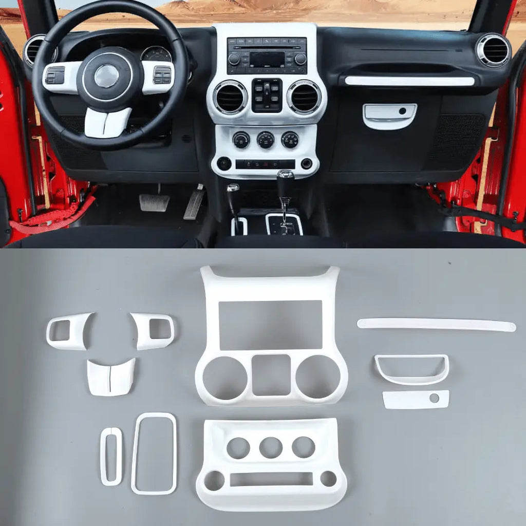 For 2011-2018 Jeep Wrangler JK JKU 10pcs Interior Decoration Trim Cover Kit