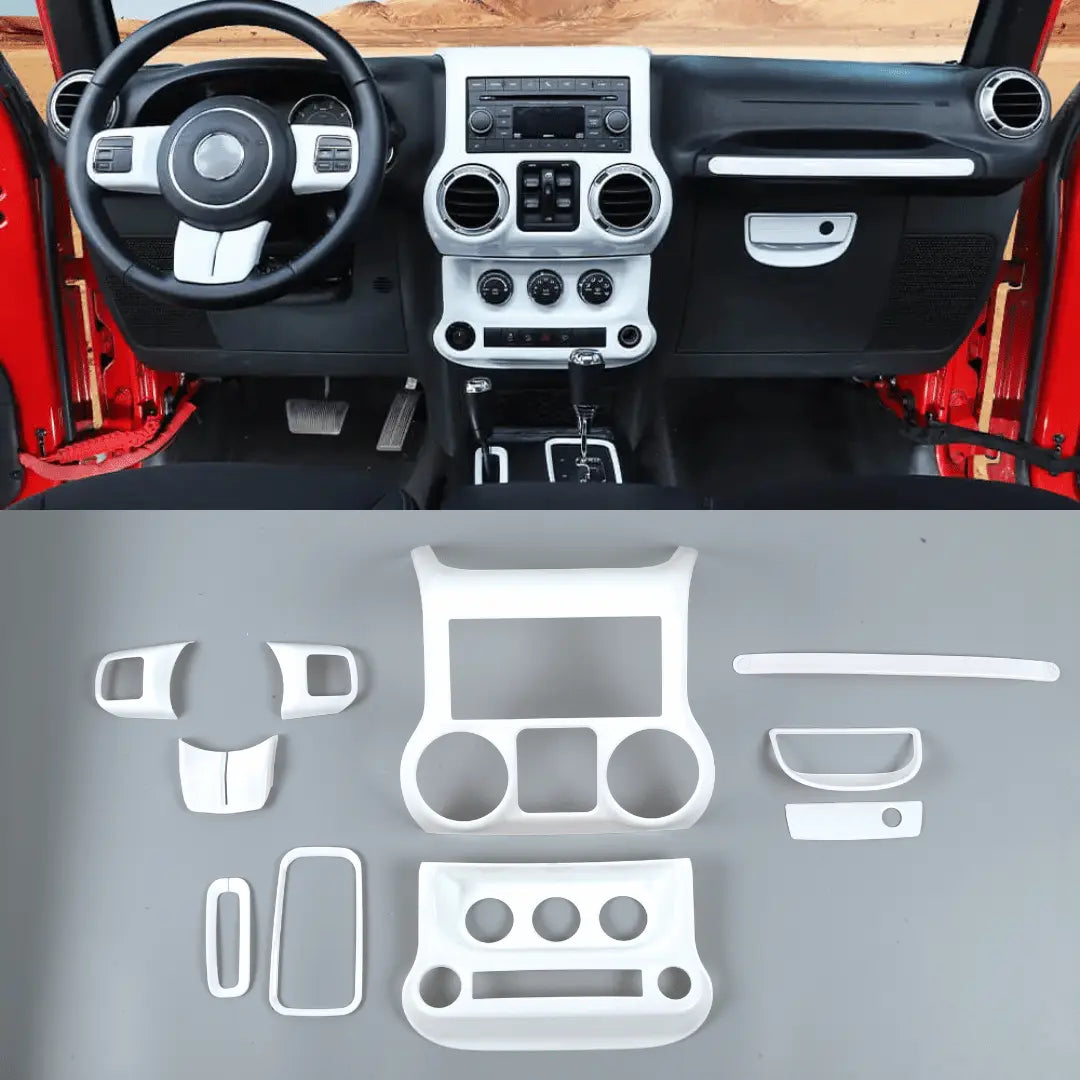 For 2011-2018 Jeep Wrangler JK JKU 10pcs Interior Decoration Trim Cover Kit