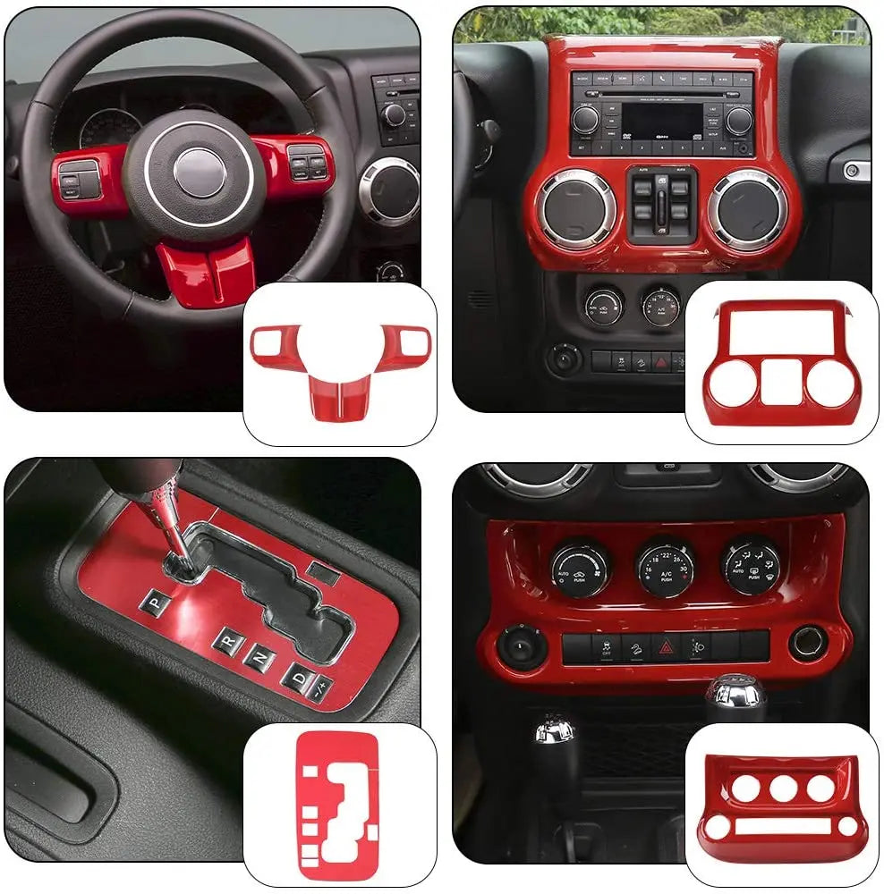 For 2011-2018 Jeep Wrangler JK JKU 21PCS Full Set Interior Trim Kit