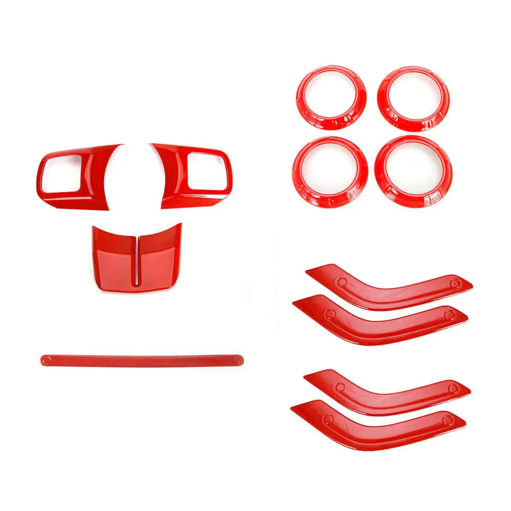 For 2011-2018 Jeep Wrangler JK JKU 4-Door 12 PCS Interior Trim Cover Kit