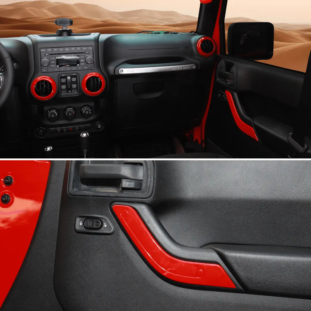 For 2011-2018 Jeep Wrangler JK JKU 4-Door 12 PCS Interior Trim Cover Kit