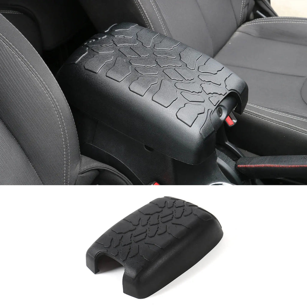 For 2011-2018 Jeep Wrangler JK JKU Black Center Console Armrest box Pet Pad Crack Pattern Surface Waterproof Rubber Pad Cover