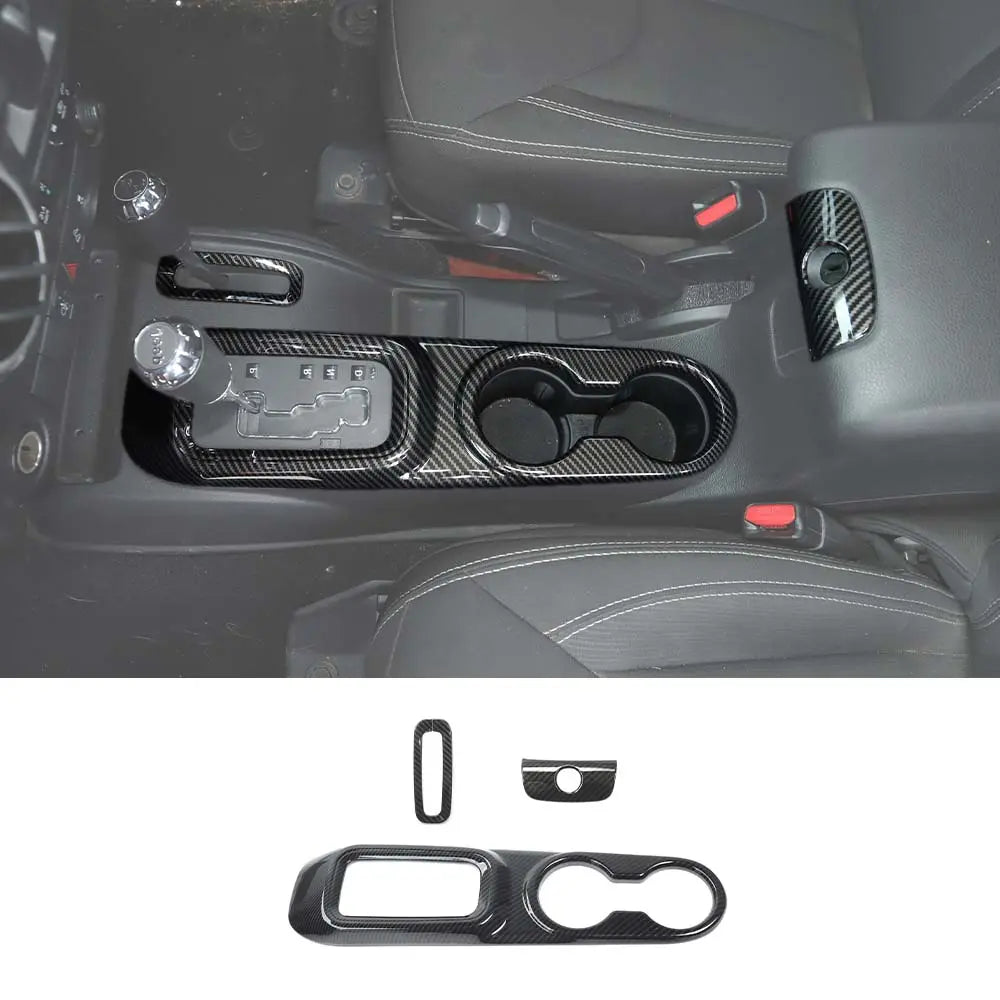 For 2011-2018 Jeep Wrangler JK JKU Center Console Armrest Cup Holder Gear Shift Trim