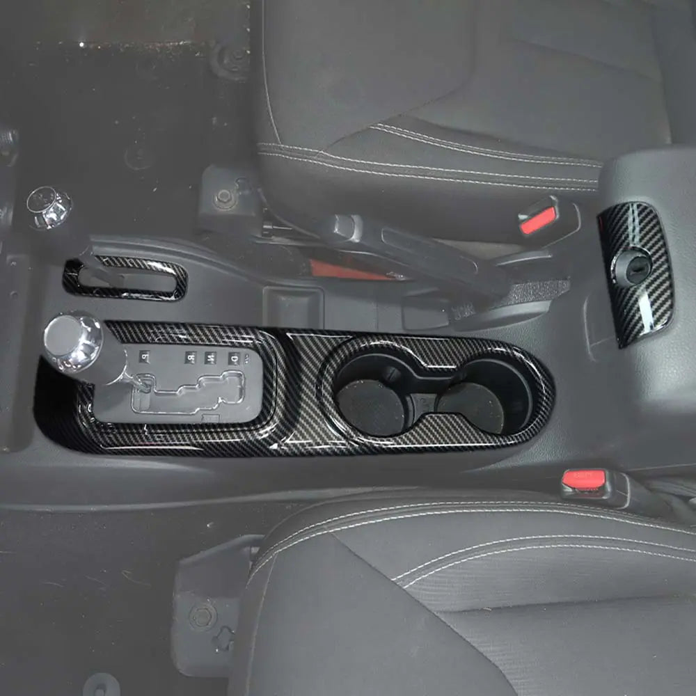 For 2011-2018 Jeep Wrangler JK JKU Center Console Armrest Cup Holder Gear Shift Trim