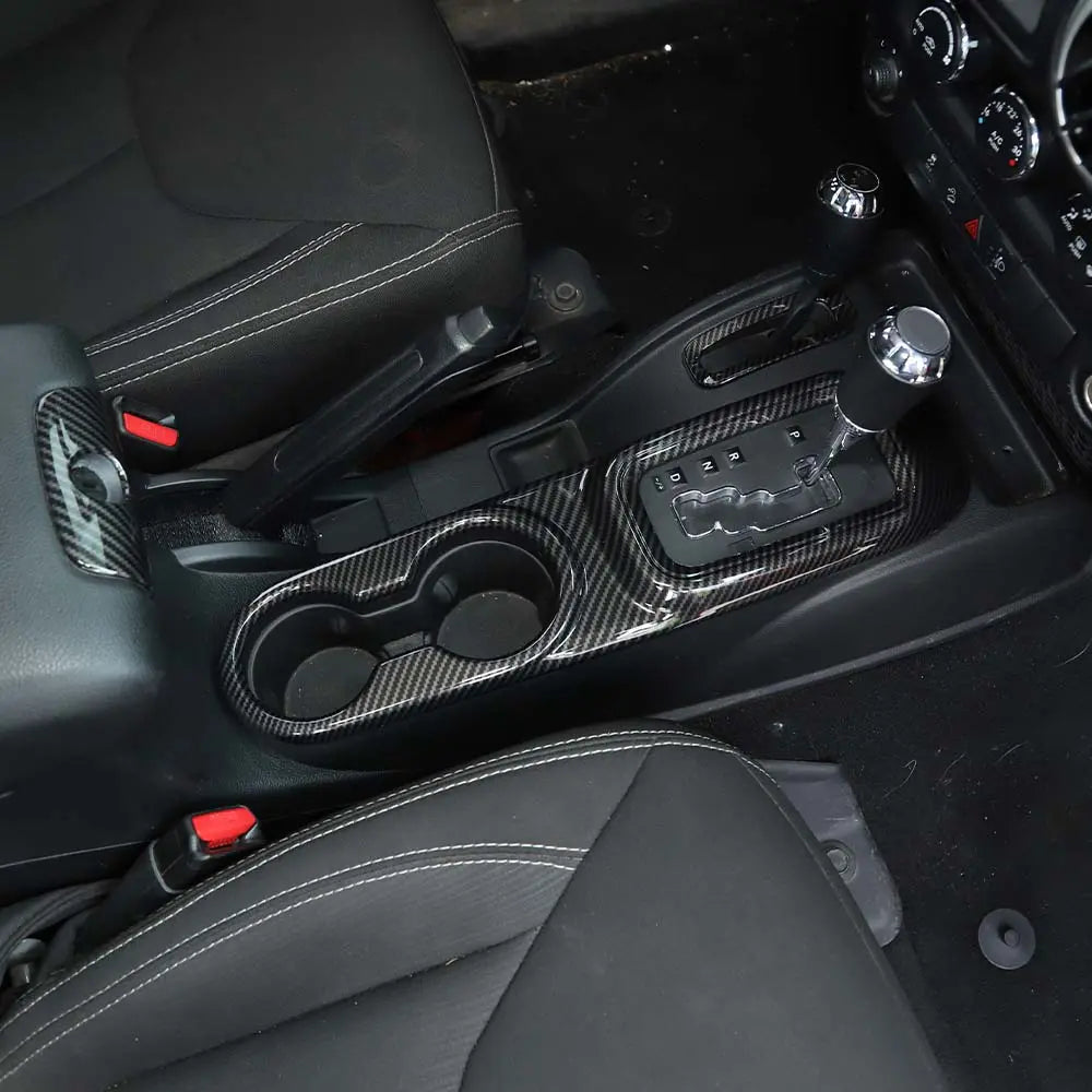 For 2011-2018 Jeep Wrangler JK JKU Center Console Armrest Cup Holder Gear Shift Trim
