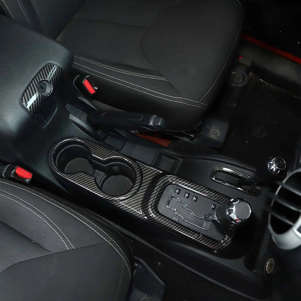 For 2011-2018 Jeep Wrangler JK JKU Center Console Armrest Cup Holder Gear Shift Trim