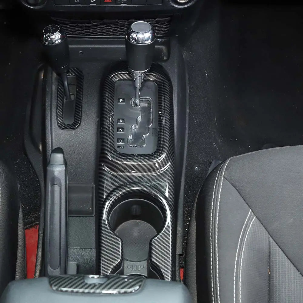 For 2011-2018 Jeep Wrangler JK JKU Center Console Armrest Cup Holder Gear Shift Trim