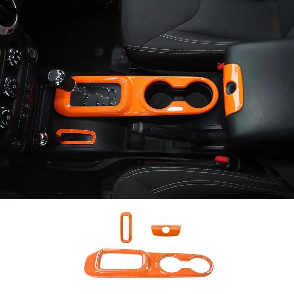 For 2011-2018 Jeep Wrangler JK JKU Center Console Armrest Cup Holder Gear Shift Trim
