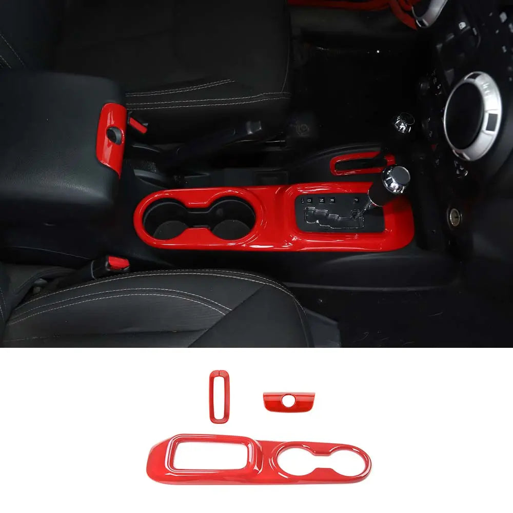 For 2011-2018 Jeep Wrangler JK JKU Center Console Armrest Cup Holder Gear Shift Trim