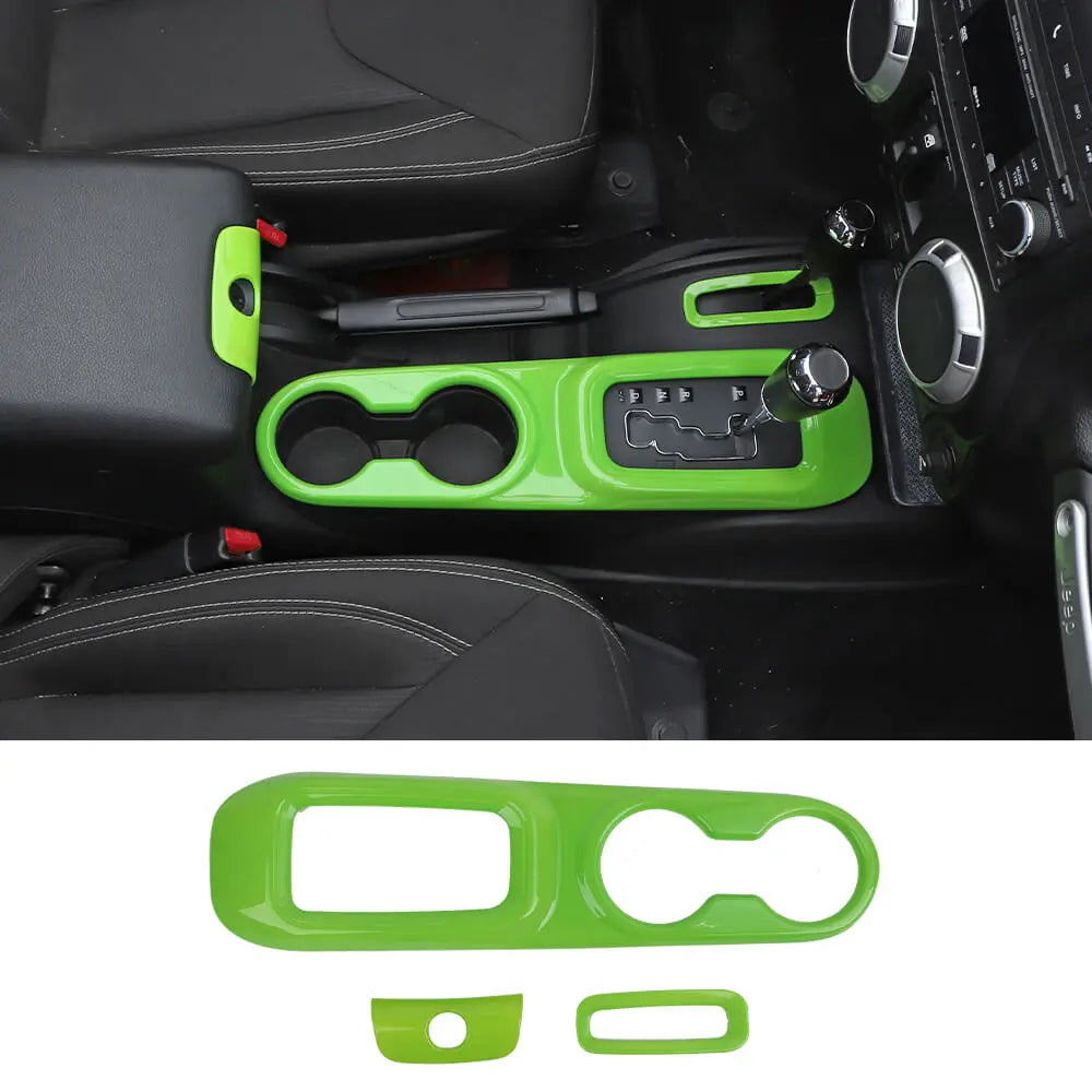 For 2011-2018 Jeep Wrangler JK JKU Center Console Armrest Cup Holder Gear Shift Trim