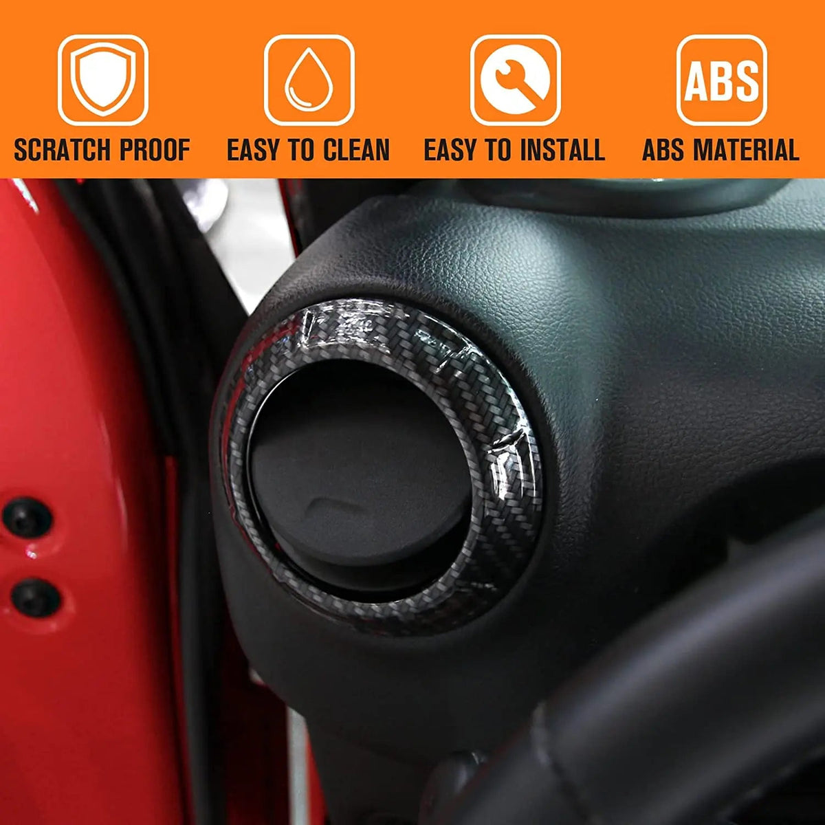 For 2011-2018 Jeep Wrangler JK JKU Center Console Dash Air Conditioner Vent Cover Trim 4PCS