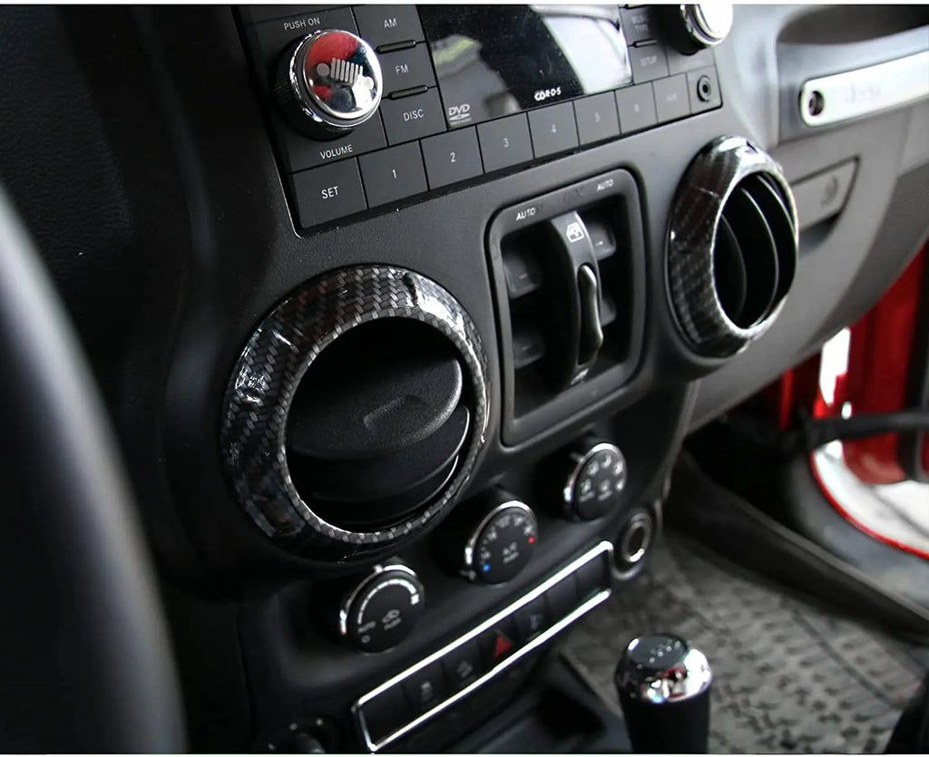 For 2011-2018 Jeep Wrangler JK JKU Center Console Dash Air Conditioner Vent Cover Trim 4PCS