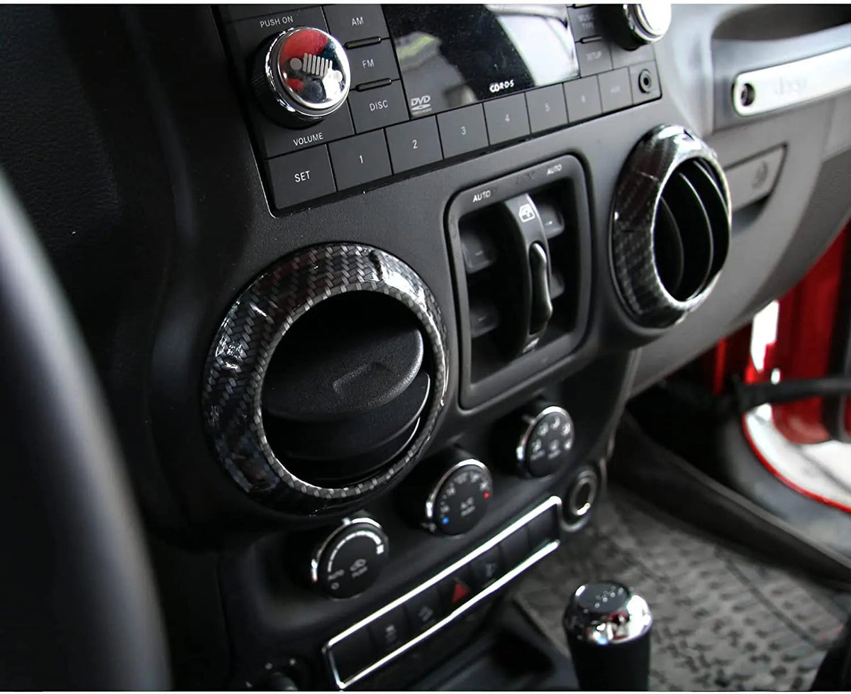 For 2011-2018 Jeep Wrangler JK JKU Center Console Dash Air Conditioner Vent Cover Trim 4PCS