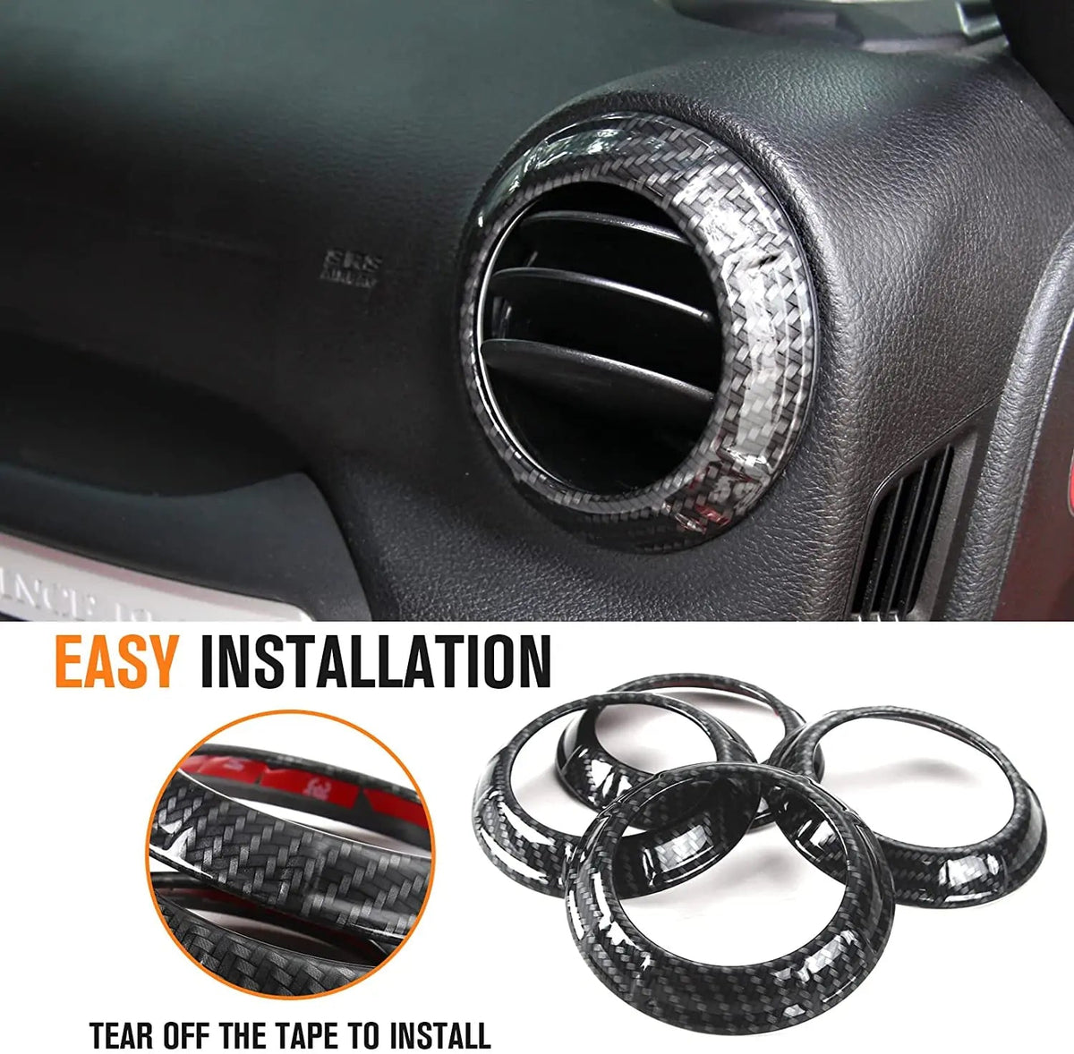 For 2011-2018 Jeep Wrangler JK JKU Center Console Dash Air Conditioner Vent Cover Trim 4PCS