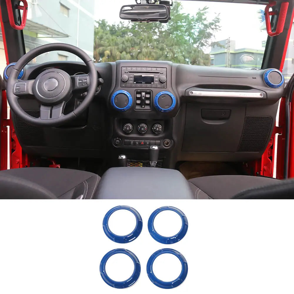 For 2011-2018 Jeep Wrangler JK JKU Center Console Dash Air Conditioner Vent Cover Trim 4PCS