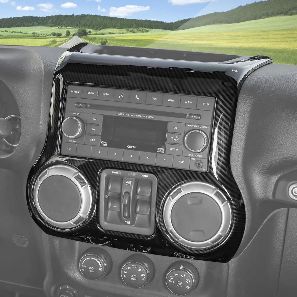 For 2011-2018 Jeep Wrangler JK JKU Center Console Dashboard Control Panel Cover Trim