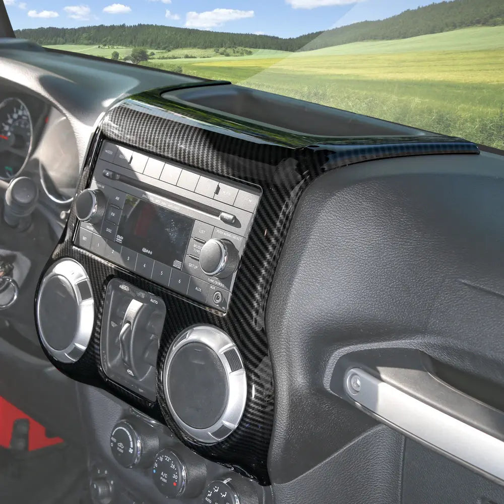 For 2011-2018 Jeep Wrangler JK JKU Center Console Dashboard Control Panel Cover Trim