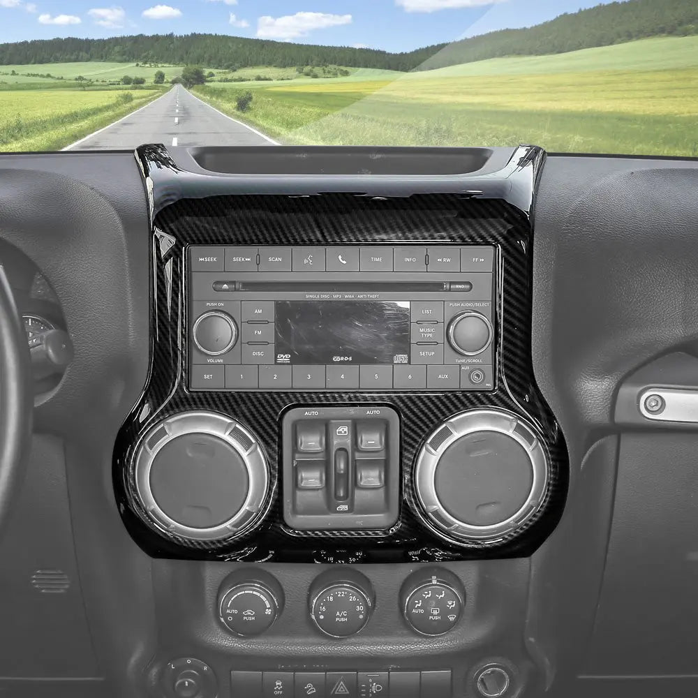 For 2011-2018 Jeep Wrangler JK JKU Center Console Dashboard Control Panel Cover Trim