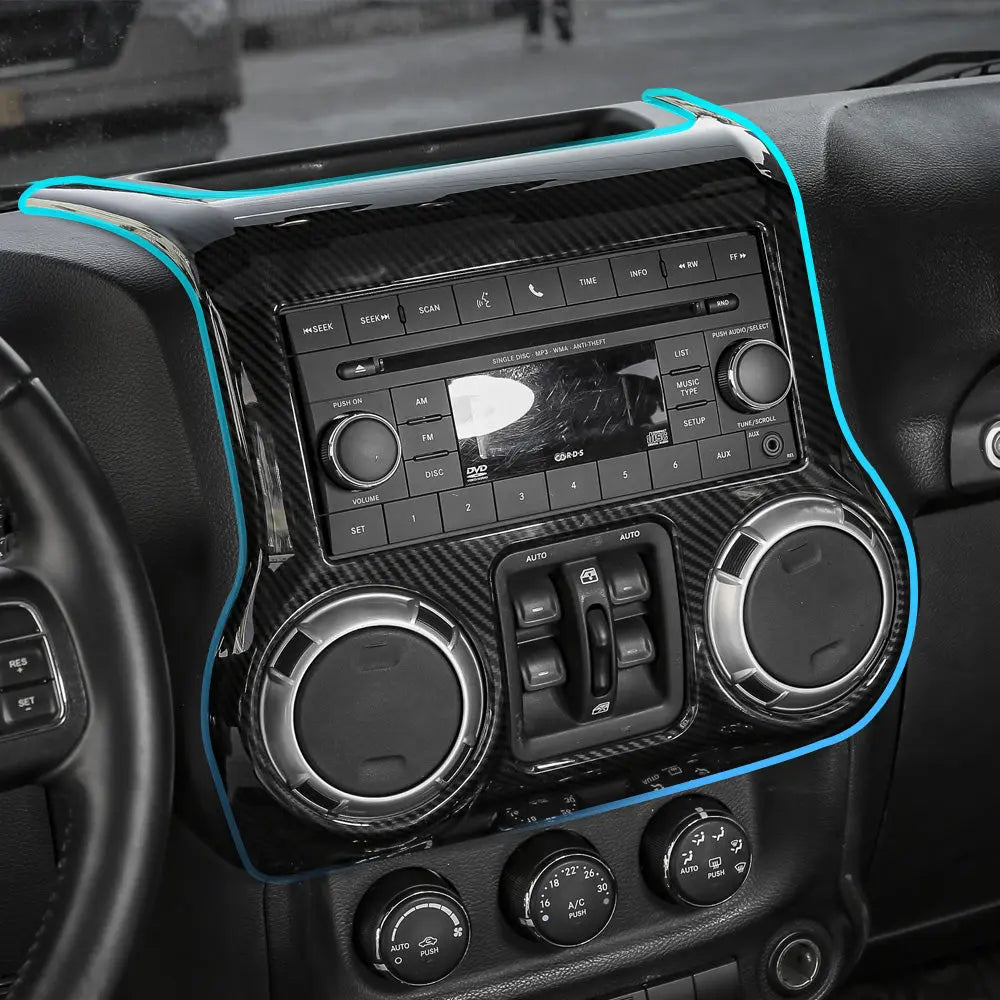 For 2011-2018 Jeep Wrangler JK JKU Center Console Dashboard Control Panel Cover Trim