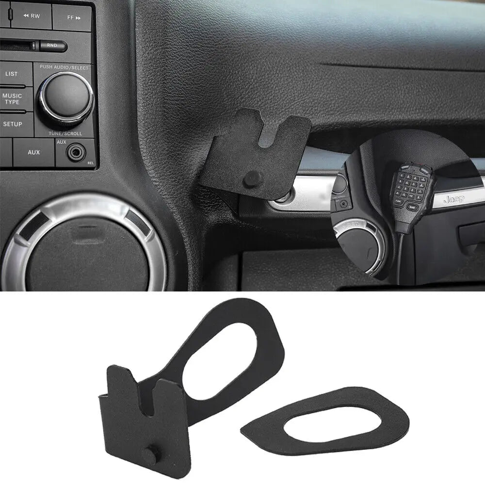 For 2011-2018 Jeep Wrangler JK JKU Co-pilot Side Radio Microphone Mounting Holder Mount