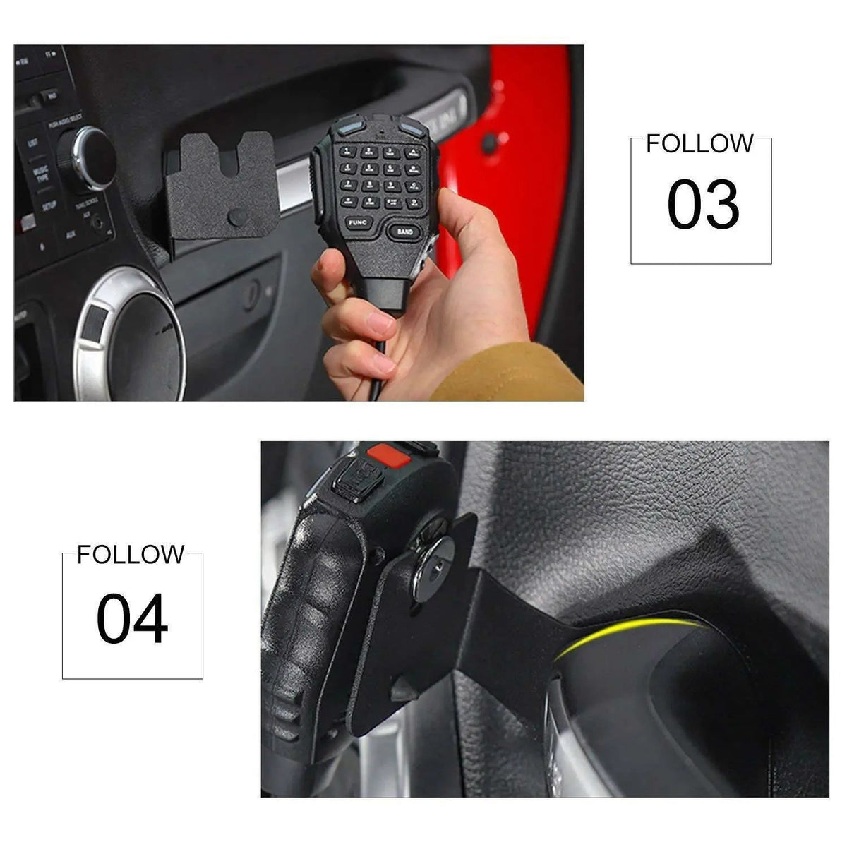 For 2011-2018 Jeep Wrangler JK JKU Co-pilot Side Radio Microphone Mounting Holder Mount