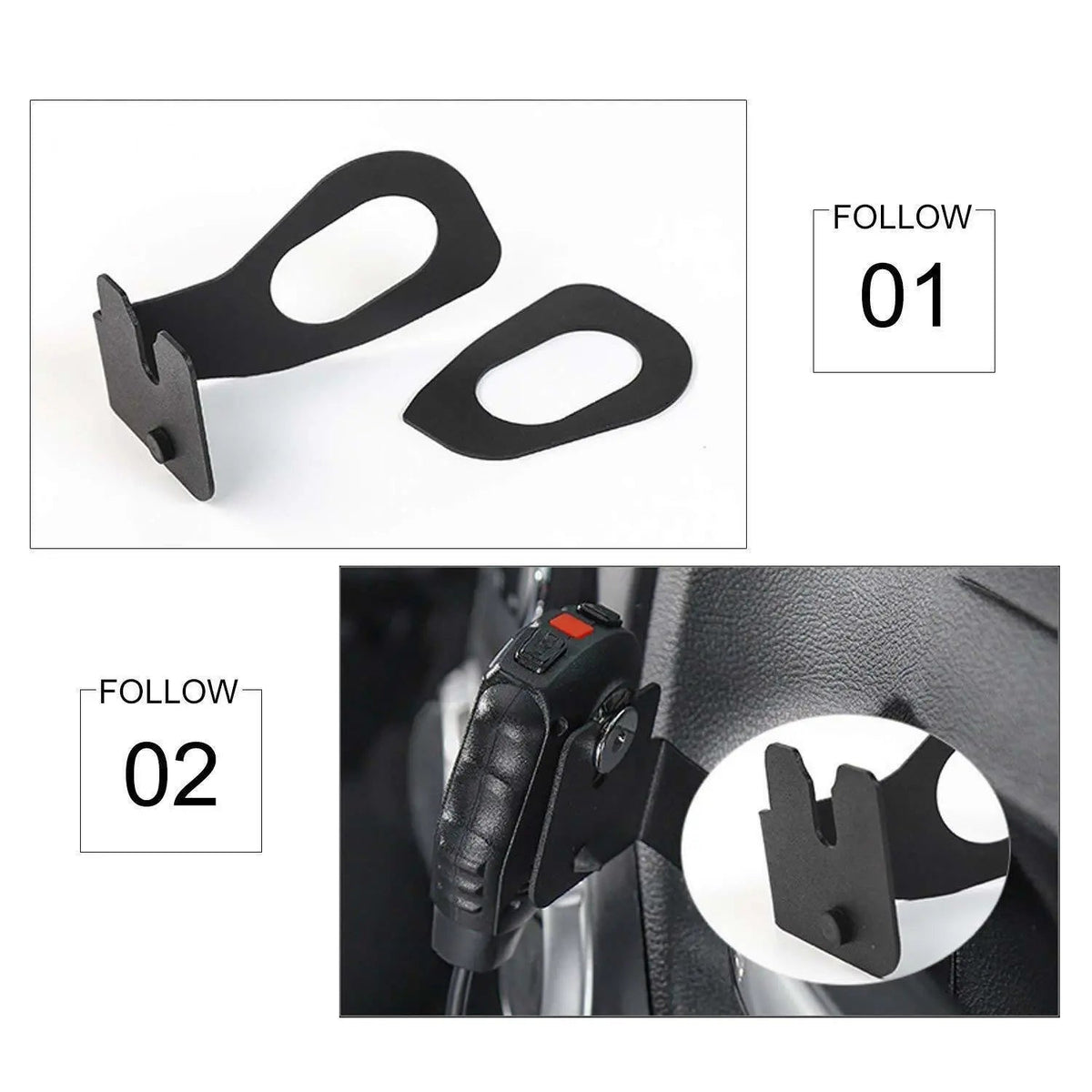 For 2011-2018 Jeep Wrangler JK JKU Co-pilot Side Radio Microphone Mounting Holder Mount