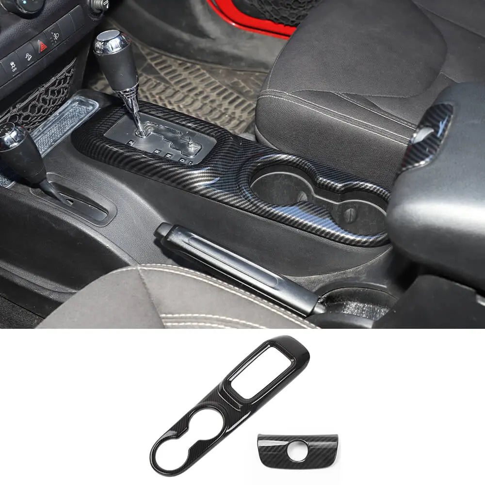 For 2011-2018 Jeep Wrangler JK JKU Cup Holder Panel & Armrest Storage Central Key Cover Trim