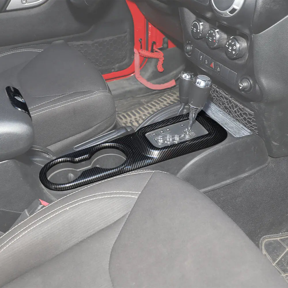 For 2011-2018 Jeep Wrangler JK JKU Cup Holder Panel & Armrest Storage Central Key Cover Trim