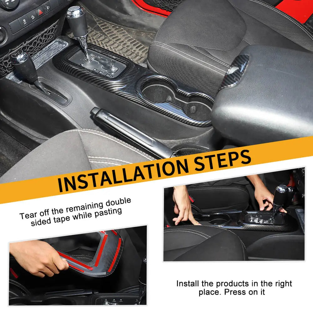 For 2011-2018 Jeep Wrangler JK JKU Cup Holder Panel & Armrest Storage Central Key Cover Trim