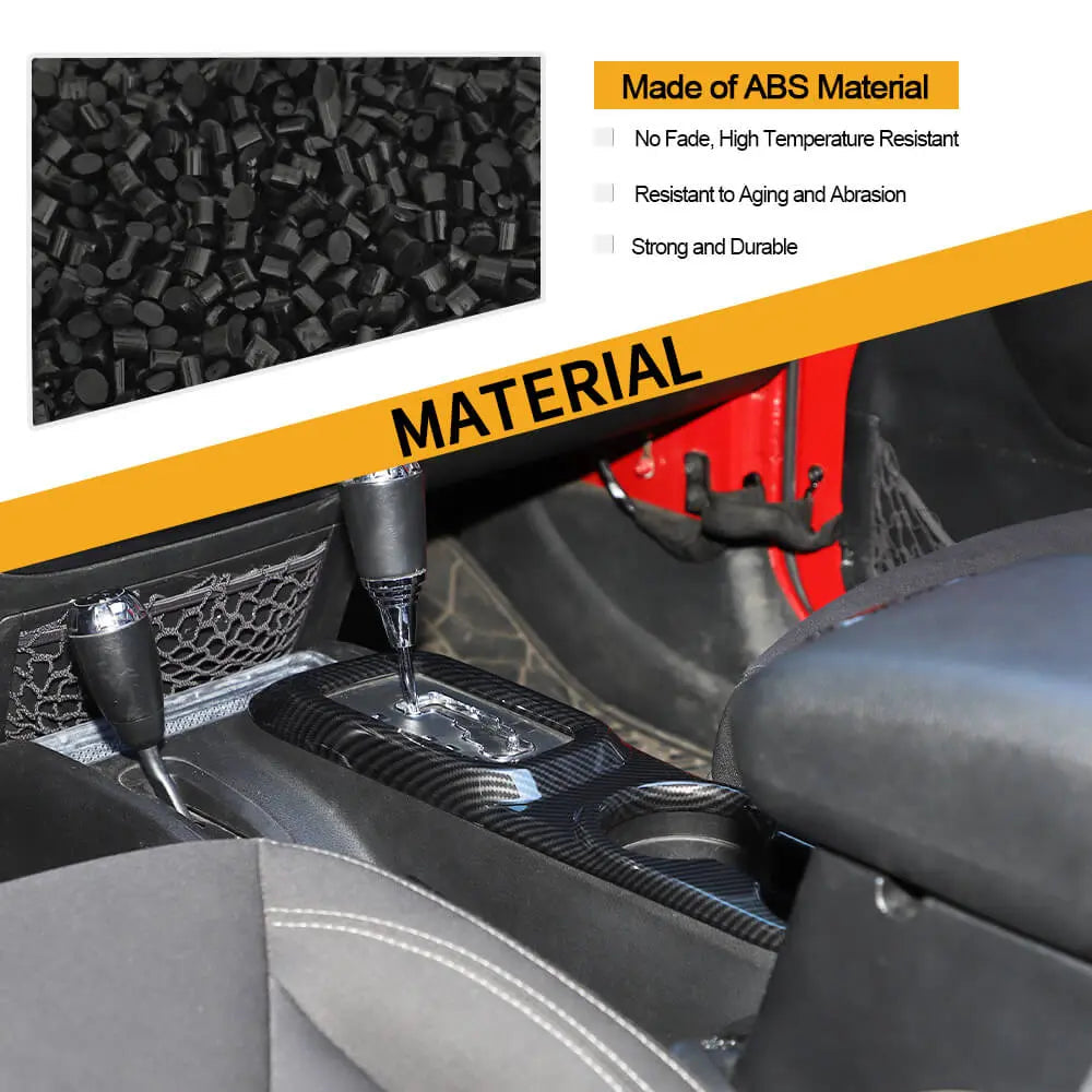 For 2011-2018 Jeep Wrangler JK JKU Cup Holder Panel & Armrest Storage Central Key Cover Trim