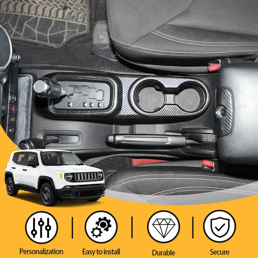 For 2011-2018 Jeep Wrangler JK JKU Cup Holder Panel & Armrest Storage Central Key Cover Trim