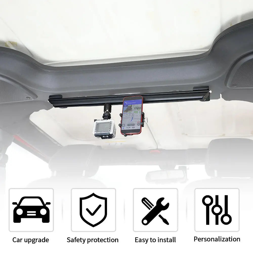For 2011-2018 Jeep Wrangler JK JKU Dash Camera & Phone Holder Mount Stand