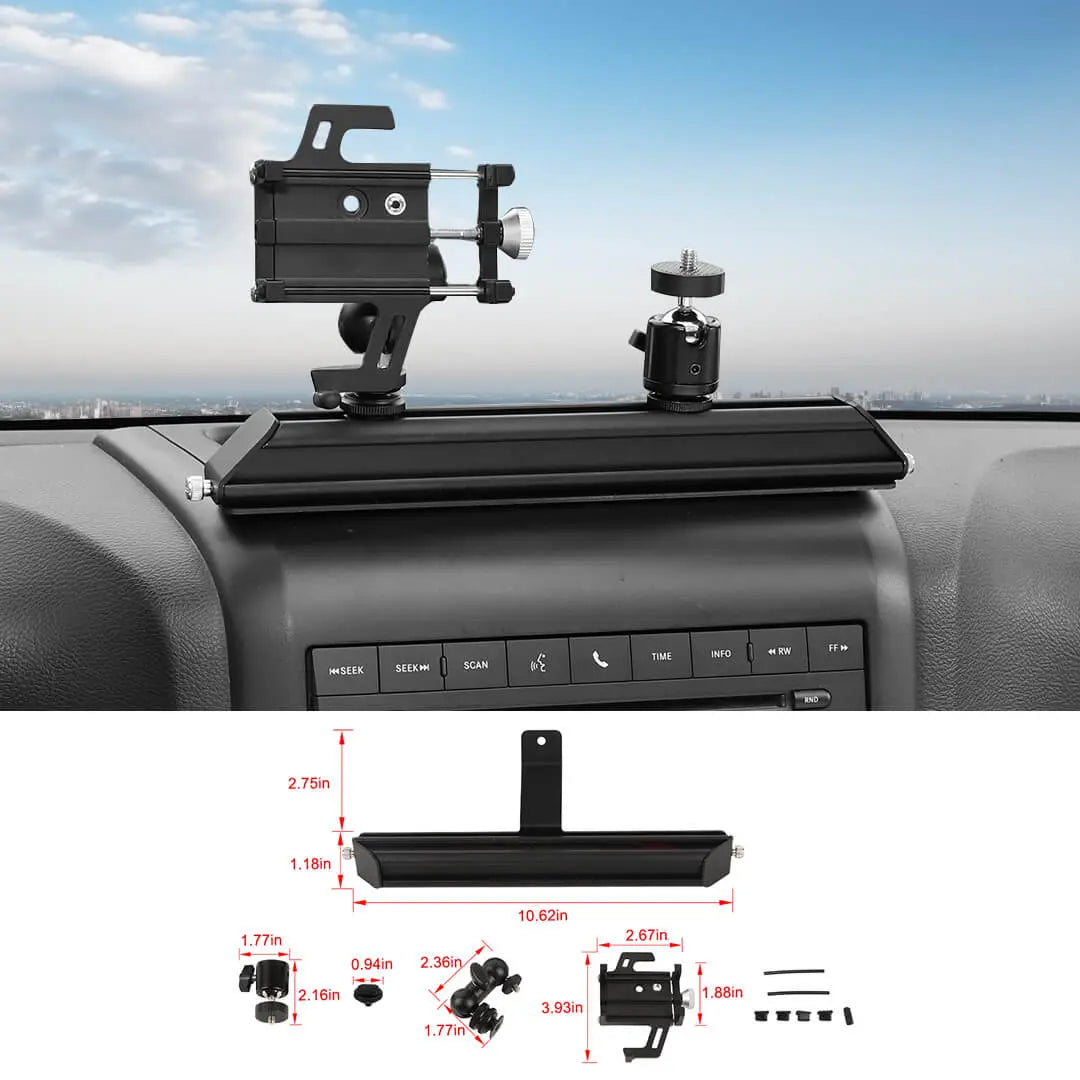 For 2011-2018 Jeep Wrangler JK JKU Dash Camera & Phone Holder Mount Stand