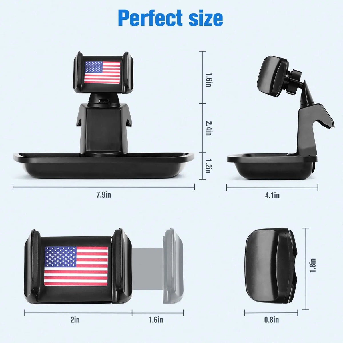 For 2011-2018 Jeep Wrangler JK JKU Dash Mount Cell Phone Holder
