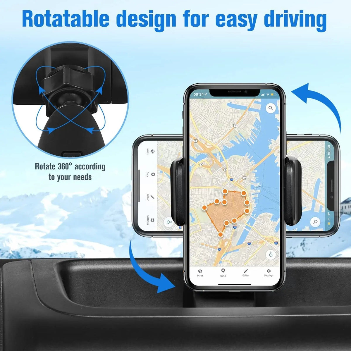 For 2011-2018 Jeep Wrangler JK JKU Dash Mount Cell Phone Holder