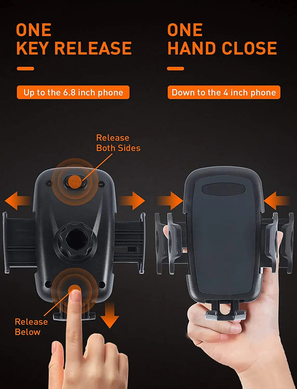For 2011-2018 Jeep Wrangler JK JKU Dash Tray Mount Phone Clamp Holder, Black