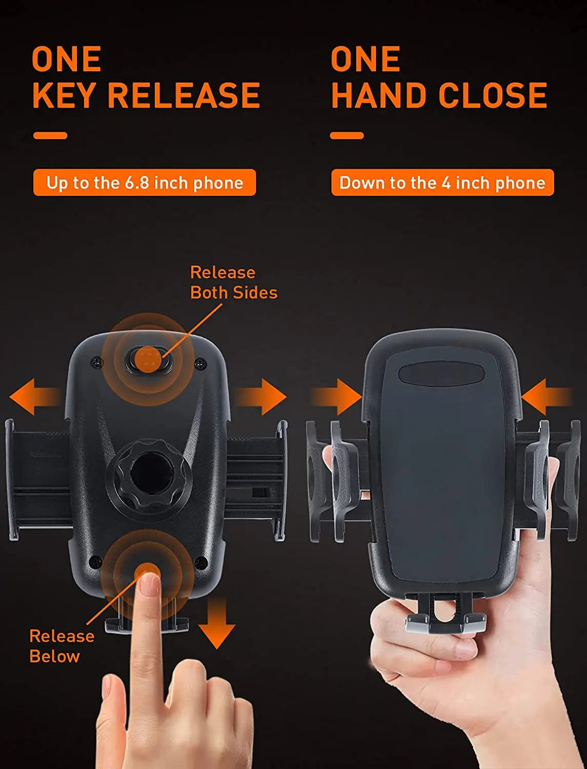 For 2011-2018 Jeep Wrangler JK JKU Dash Tray Mount Phone Clamp Holder, Black